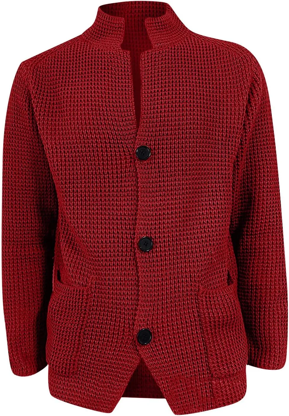 Mens Cardigan Sweater with Buttons Knitted Lapel Men Cardigan Sweater Lightweight Warm Loose Winter Cardigan