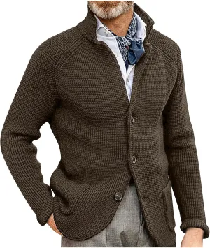 Men's Cardigan Sweaters with Buttons Knit Lapel Oversized Cardigan Sweater Thick Warm Lounge Winter Cardigan