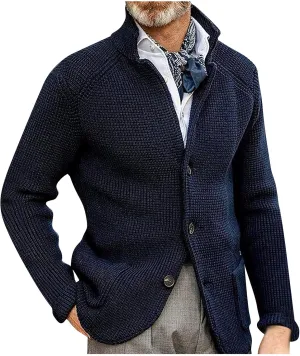 Men's Cardigan Sweaters with Buttons Knit Lapel Oversized Cardigan Sweater Thick Warm Lounge Winter Cardigan