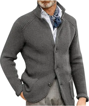 Men's Cardigan Sweaters with Buttons Knit Lapel Oversized Cardigan Sweater Thick Warm Lounge Winter Cardigan