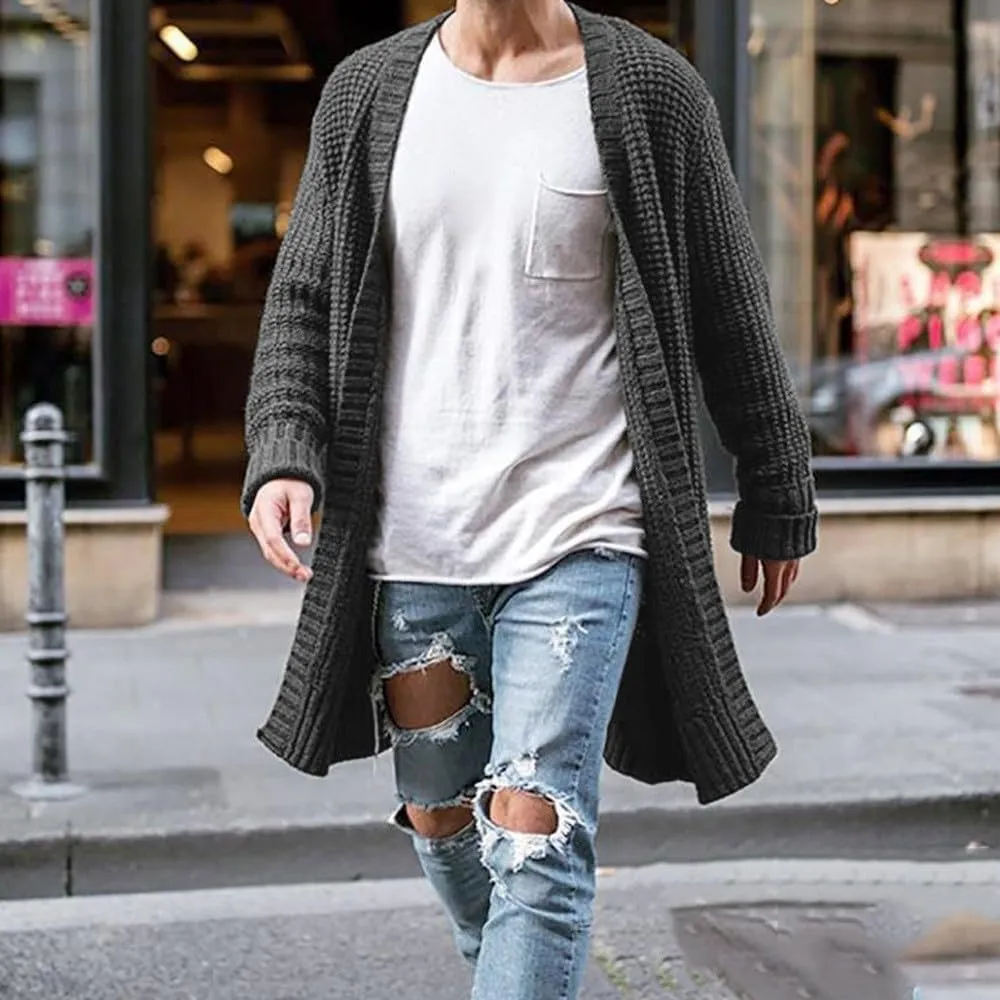 Men's Cardigan Sweaters with Buttons Knitted Lapel Oversized Cardigan Sweater Lightweight Warm Lounge Winter Cardigan