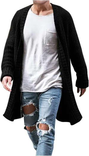 Men's Cardigan Sweaters with Buttons Knitted Lapel Oversized Cardigan Sweater Lightweight Warm Lounge Winter Cardigan