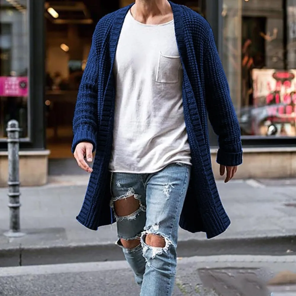 Men's Cardigan Sweaters with Buttons Knitted Lapel Oversized Cardigan Sweater Lightweight Warm Lounge Winter Cardigan