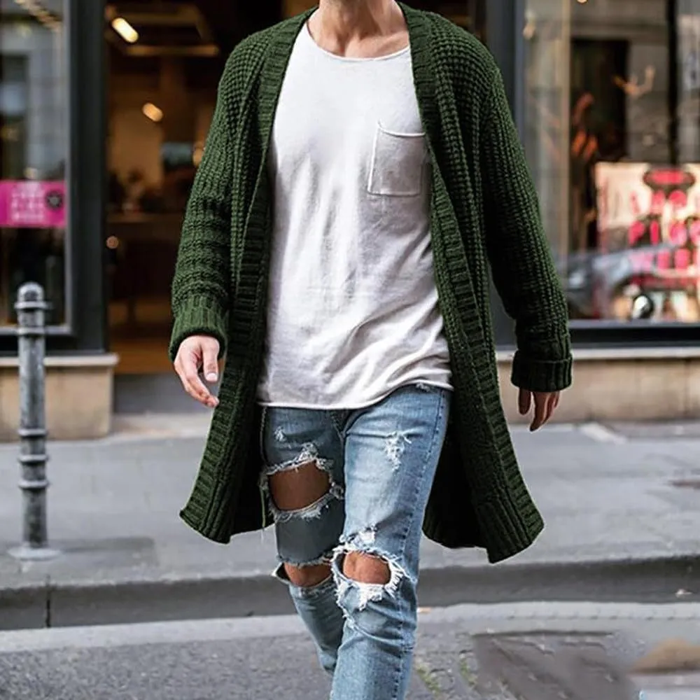 Men's Cardigan Sweaters with Buttons Knitted Lapel Oversized Cardigan Sweater Lightweight Warm Lounge Winter Cardigan