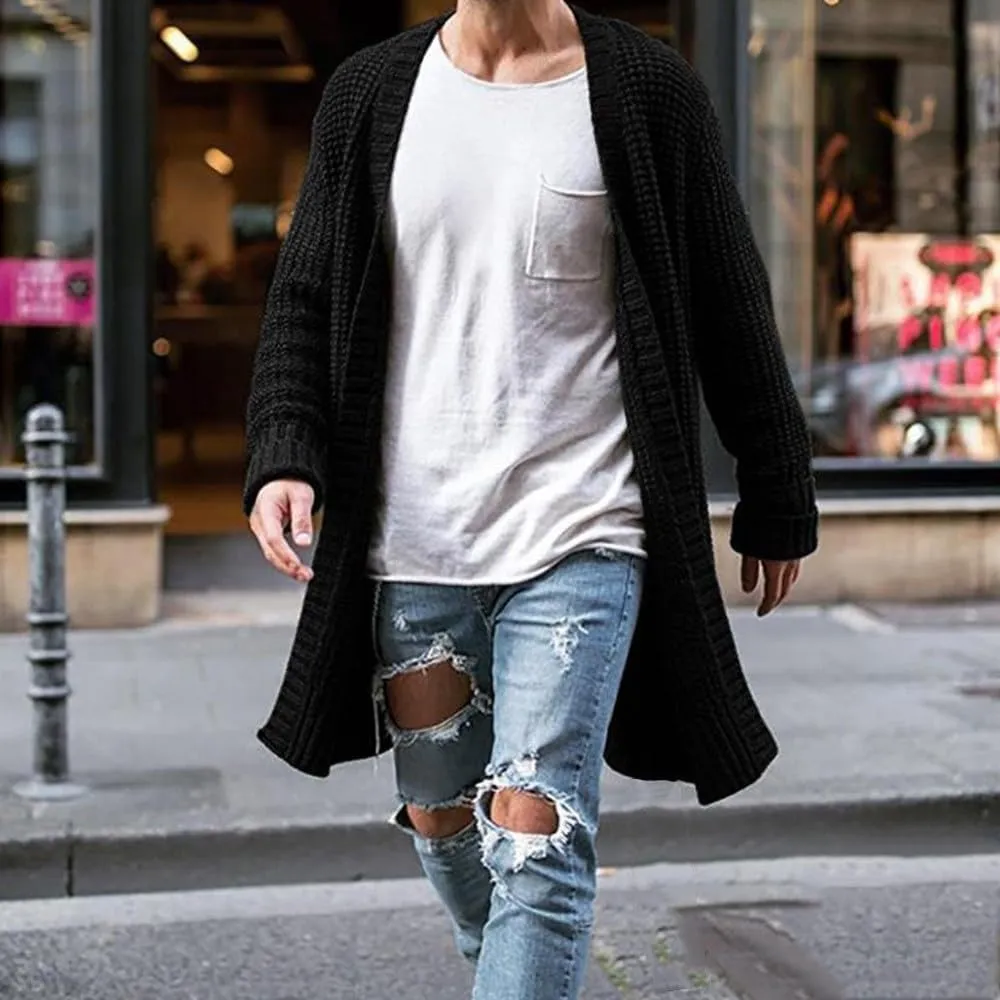 Men's Cardigan Sweaters with Buttons Knitted Lapel Oversized Cardigan Sweater Lightweight Warm Lounge Winter Cardigan