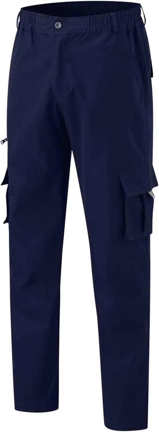 Mens Casual Cargo Pants Lightweight Elastic Waist Drawstring Trousers Outdoor Running Joggers Sweatpants