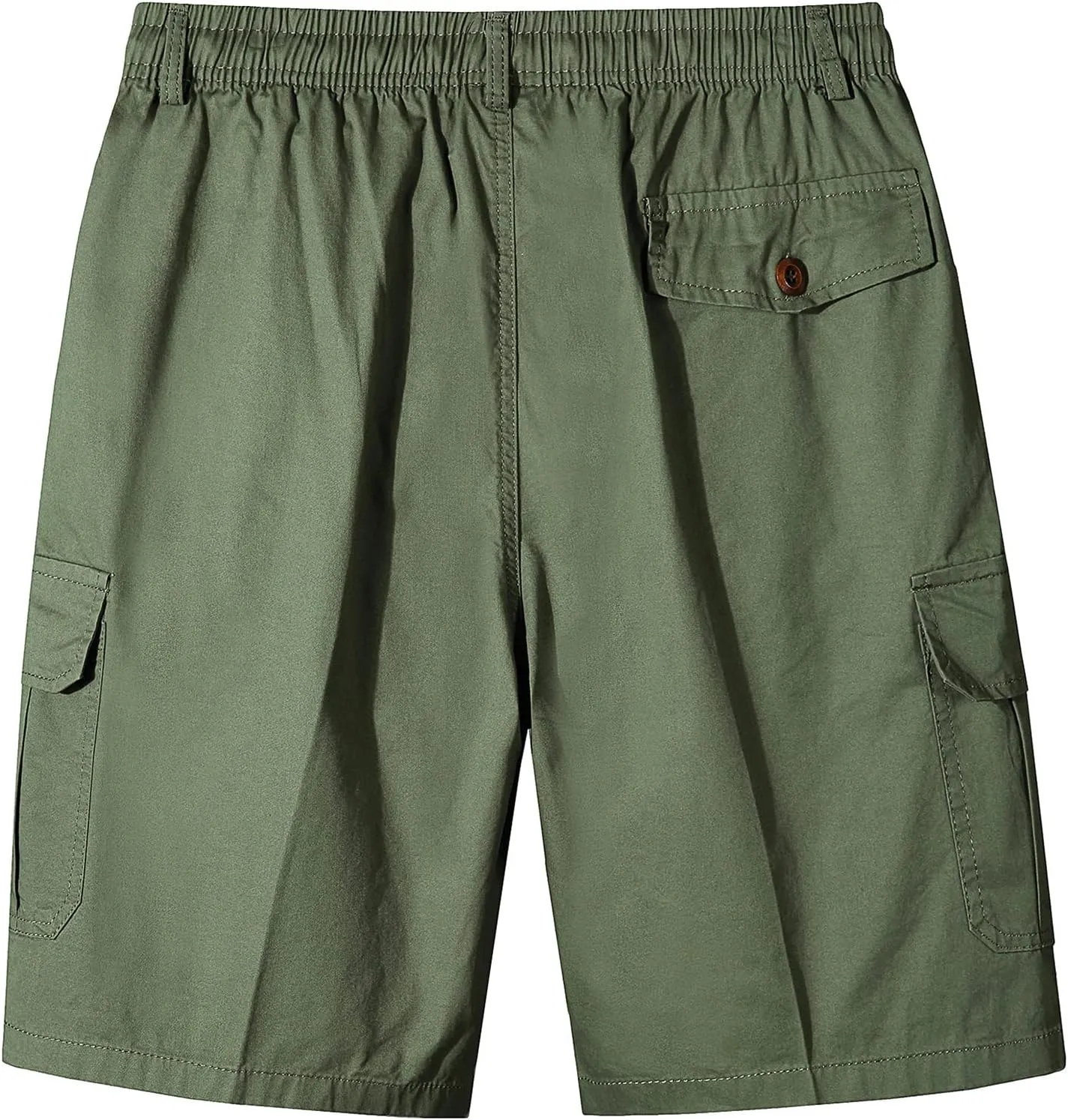 Men's Casual Cargo Shorts Elastic Waist Drawstring Summer Shorts Utility Work Short Multi Pocket Chino Shorts