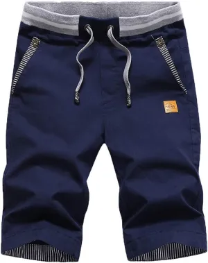 Mens Casual Comfy Shorts Cotton Athletic Workout Lounge Sweat Shorts Drawstring Summer Beach Shorts with Pockets