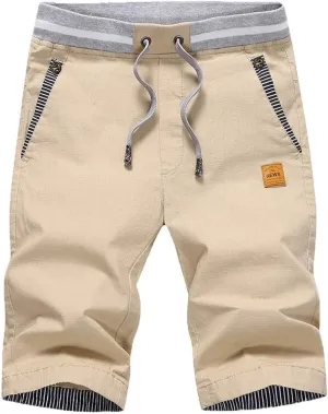 Mens Casual Comfy Shorts Cotton Athletic Workout Lounge Sweat Shorts Drawstring Summer Beach Shorts with Pockets