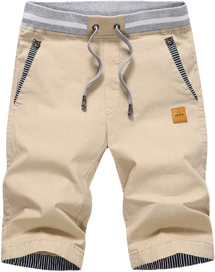 Mens Casual Comfy Shorts Cotton Athletic Workout Lounge Sweat Shorts Drawstring Summer Beach Shorts with Pockets