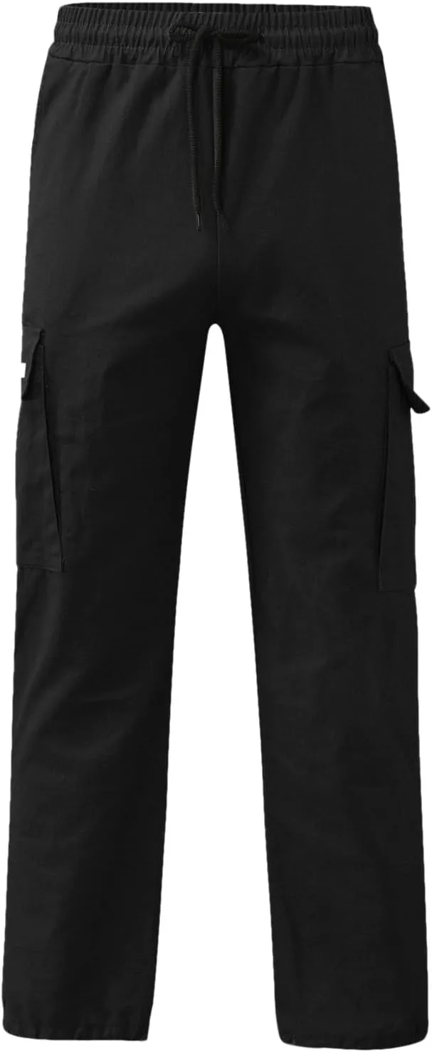 Mens Casual Joggers Pants Elastic Waist Drawstring Straight Leg Sweatpants Lightweight Casual Trousers with Pockets