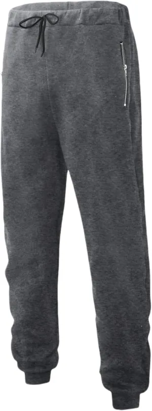 Men's Casual Joggers Sweatpants, Baggy Elastic Waist Drawstring Trousers Workout Long Sweat Pants with Zipper Pockets