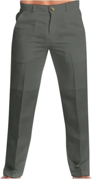 Mens Formal Dress Pants Business Casual Office Work Straight Leg Cotton Linen Pants Flat-Front Stretch Chino Golf Trousers