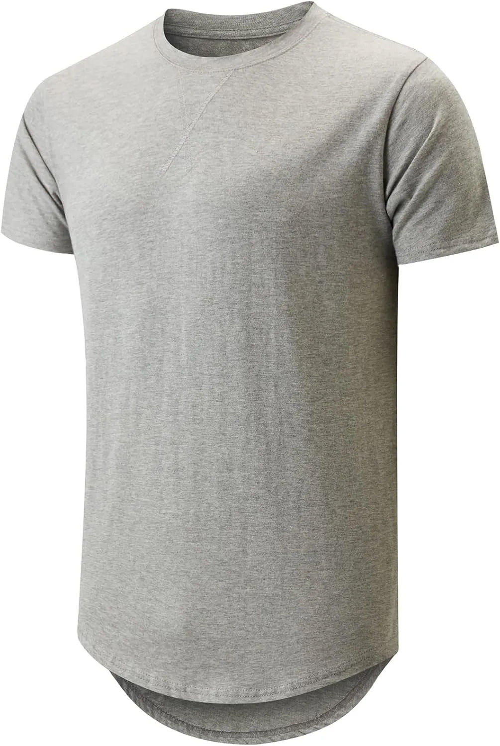 Mens Hipster Longline T Shirts Crewneck T-Shirt Lightweight Short Sleeve Premium Cotton Tee Shirts