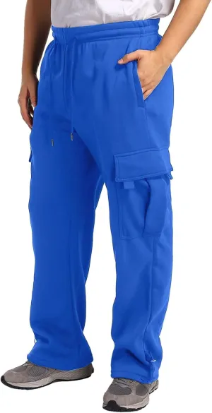 Men's Jogger Cargo Pant, Elastic Waist Drawstring Straight Leg Sweatpants, Lightweight Casual Trousers with Pockets