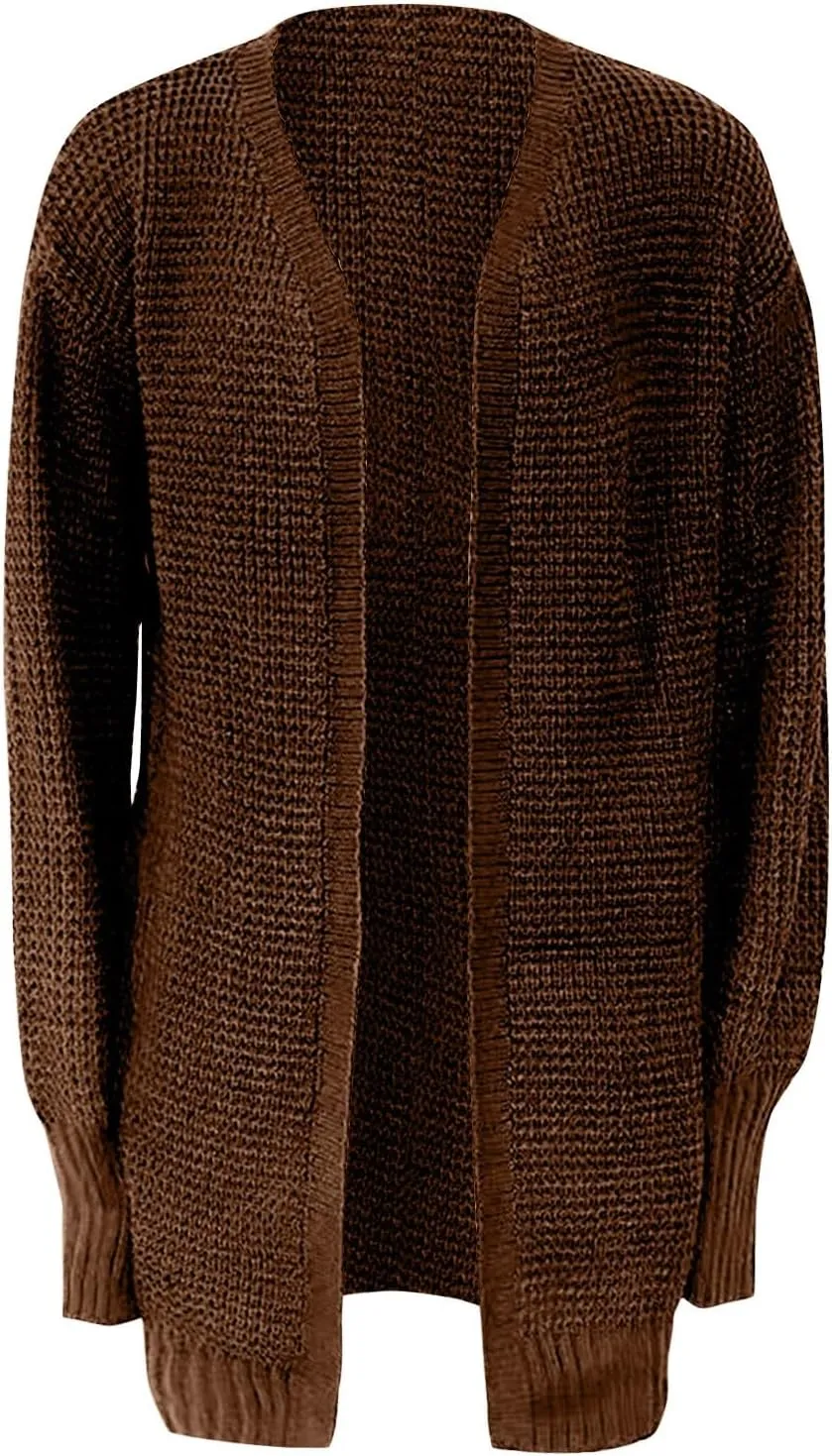 Men's Oversized Blue Floral Knit Cardigan with Buttons
