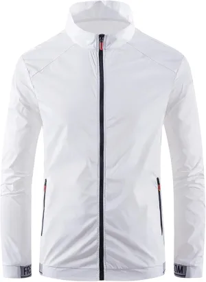 Men's Packable Lightweight Waterproof Softshell Rain Jacket with Zip-Up Hood Perfect for Outdoor Running Hiking and Cycling