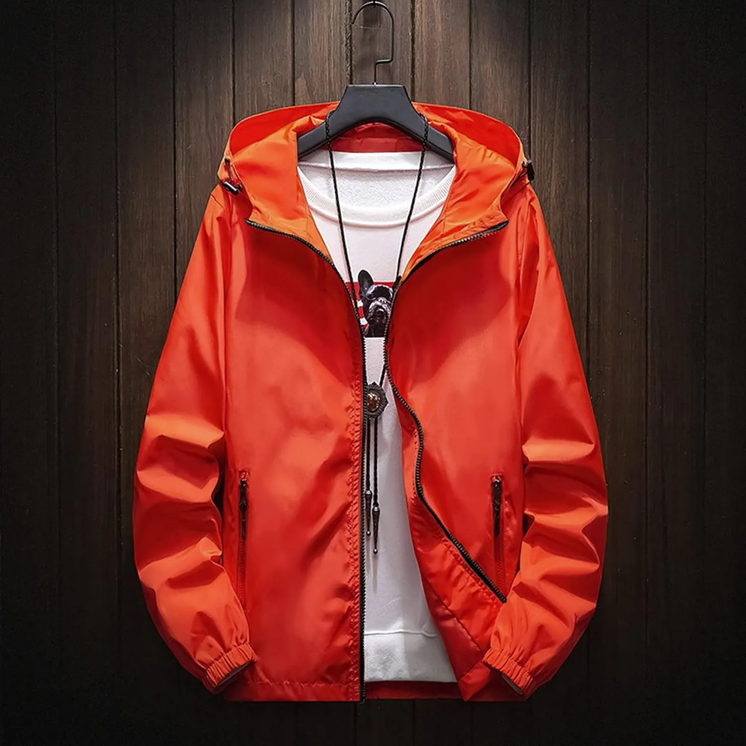 Men's Suit Jacket Rain Jacket Windbreaker Lightweight Shell Raincoat With Hood Golf Hiking Travel, M-7XL