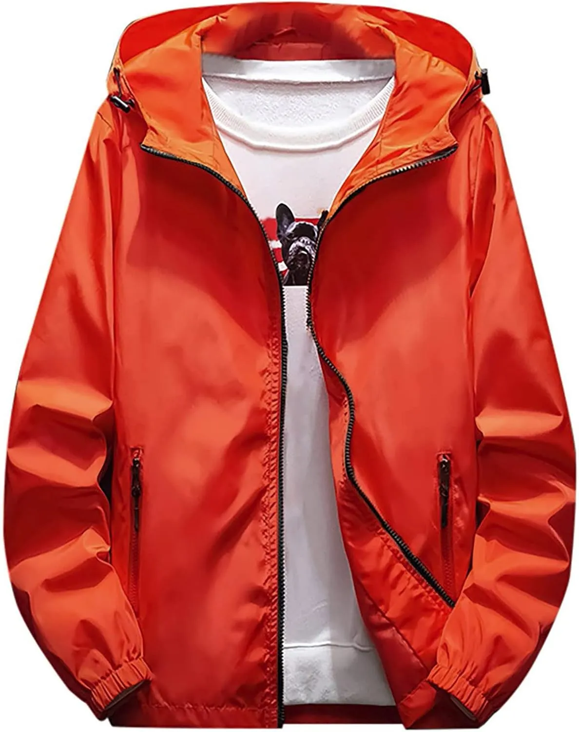 Men's Suit Jacket Rain Jacket Windbreaker Lightweight Shell Raincoat With Hood Golf Hiking Travel, M-7XL