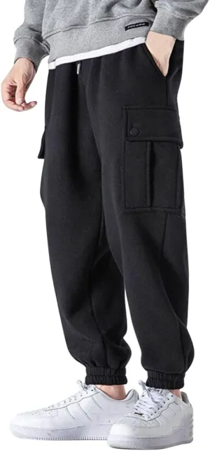 Mens Sweatpants Baggy Heavyweight Athletic Joggers Work Hiking Cargo Pants for Men Big and Tall Relaxed Fit Trousers
