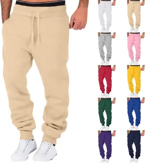 Mens Sweatpants with Pockets Big & Tall Sizes Men's Fleece Cargo Sweatpants Drawstring Loose Fit Sweatpants for Men