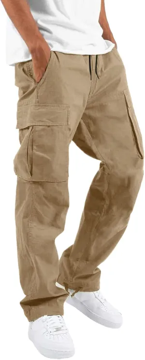 Mens Sweatpants with Pockets Big and Tall 2023 Fleece Cargo Pants for Men Joggers Mens Work Pants Gym Jogging Trousers