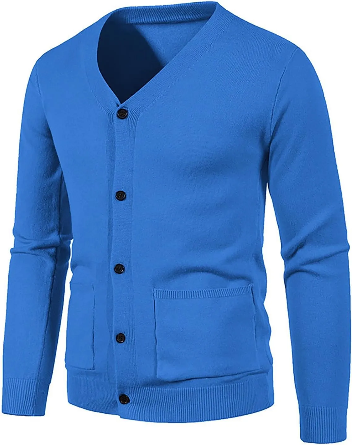 Men's V Neck Cardigan Sweater Casual Slim Fit Basic Designed Long Sleeve Button Down Cardigans Lightweight Soft Knit Outwear