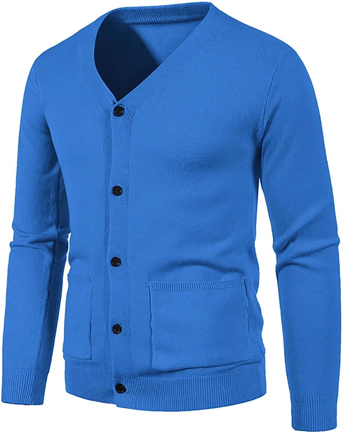 Men's V Neck Cardigan Sweater Casual Slim Fit Basic Designed Long Sleeve Button Down Cardigans Lightweight Soft Knit Outwear