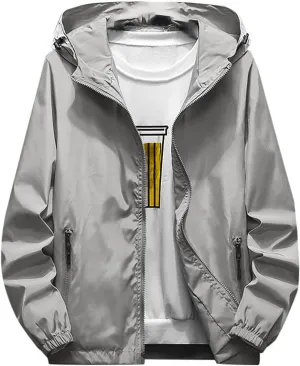 Men's Wind Breaker Jackets Rain Jacket Windbreaker Lightweight Shell Raincoat With Hood For Golf, M-7XL