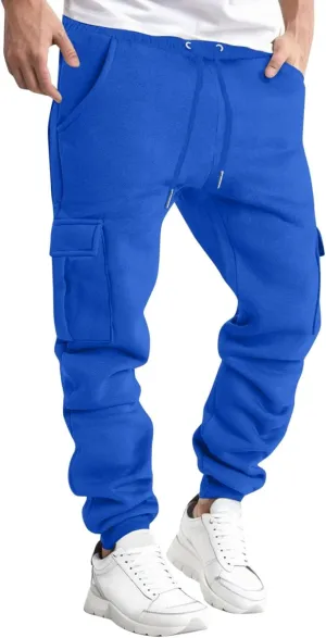 MIDOO Mens Fleece Sweatpants Tall Fleece Active Athletic Workout Jogger Sweatpants Drawstring Elastic Waist Bottom Pants