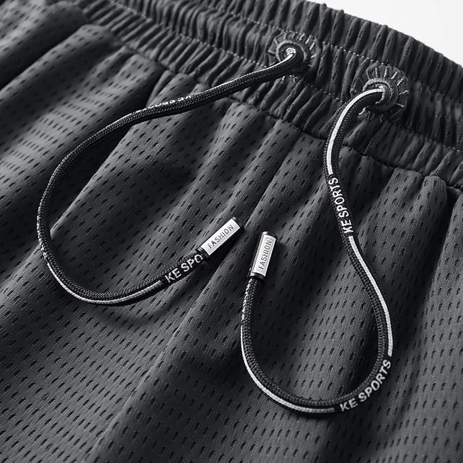 Muscularfit Big and Tall Mens Shorts Casual Breathable Mesh Quick Dry Solid Athletic Shorts Drawstring Elastic Waist Shorts