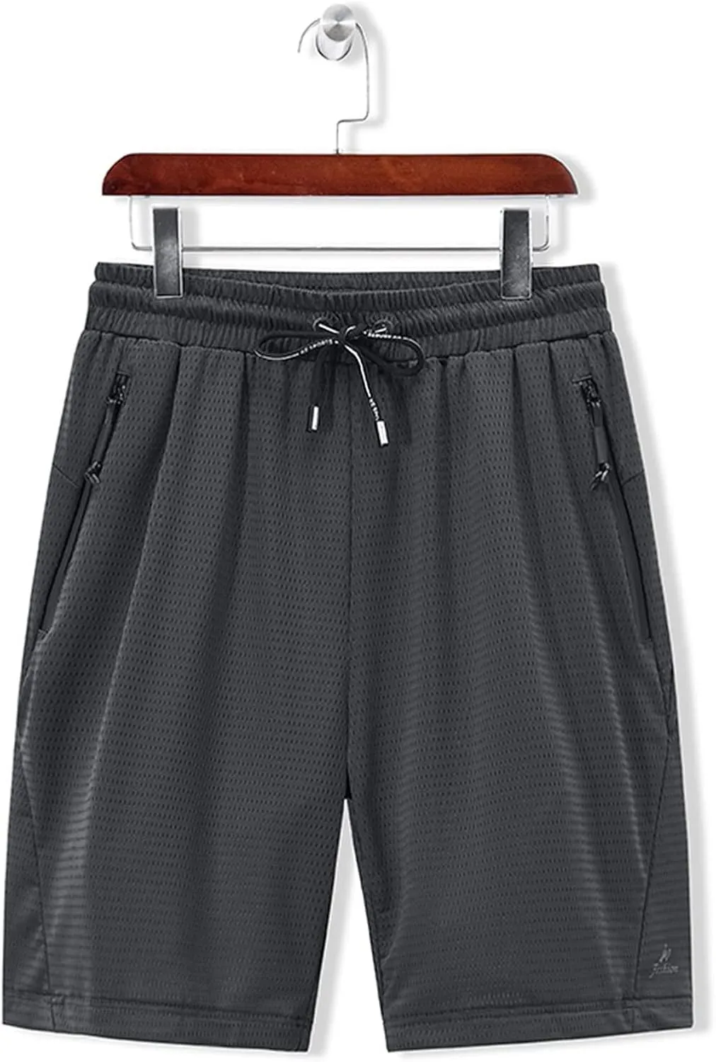 Muscularfit Big and Tall Mens Shorts Casual Breathable Mesh Quick Dry Solid Athletic Shorts Drawstring Elastic Waist Shorts