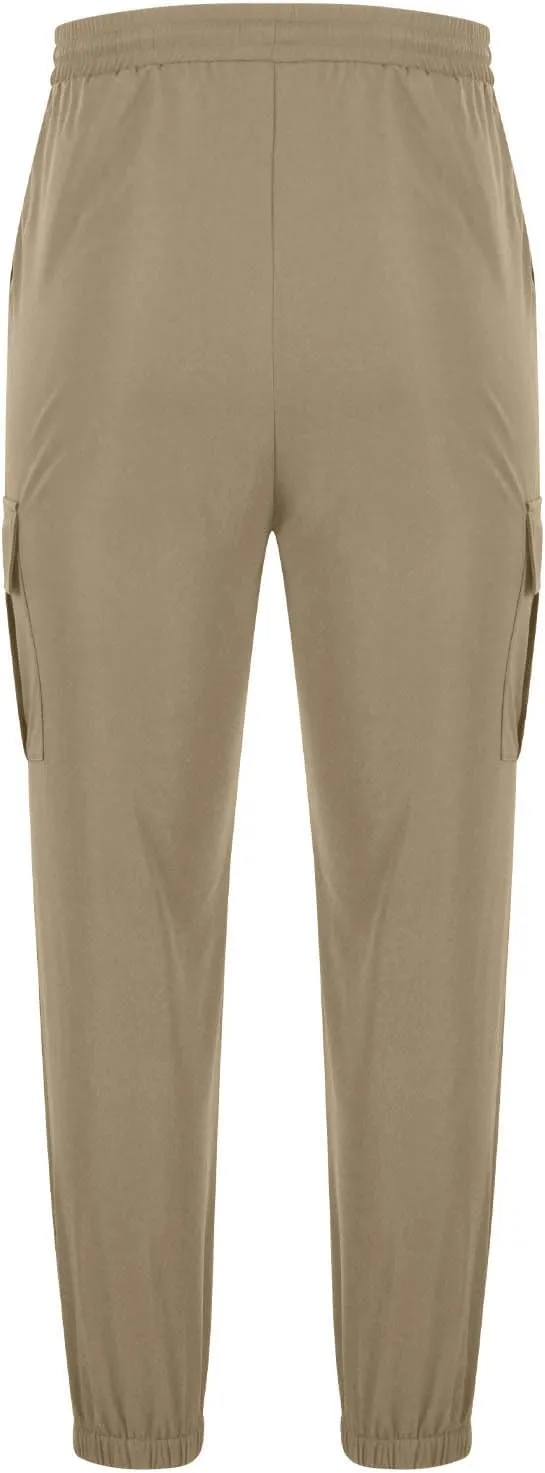 Muscularfit Mens Athletic Pants Outdoor Fashion Elastic Waist Drawstring Cargo Pants Multi Pocket Causal Beam Feet Sweatpant