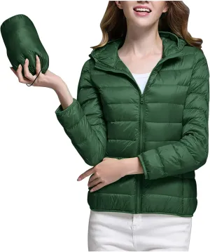 Packable Puffer Jacket Women Lightweight Down Jacket Zip up Quilted Jacket Thermal Winter Coat Hiking Insulated Jacket