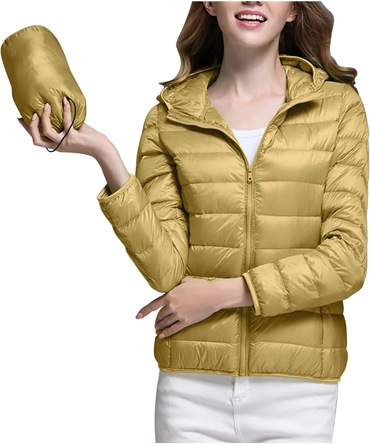 Packable Puffer Jacket Women Lightweight Down Jacket Zip up Quilted Jacket Thermal Winter Coat Hiking Insulated Jacket