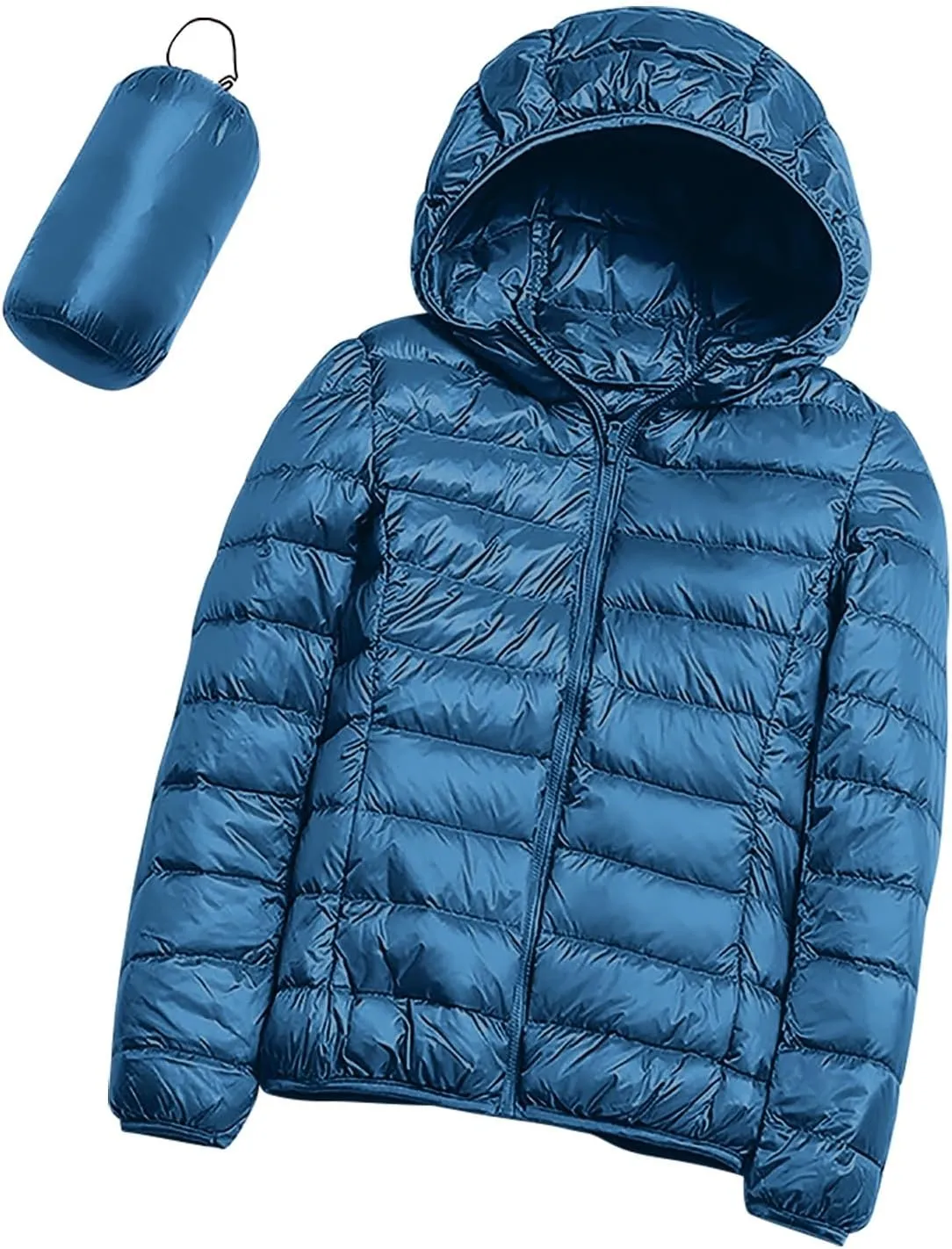 Packable Puffer Jacket Women Lightweight Down Jacket Zip up Quilted Jacket Thermal Winter Coat Hiking Insulated Jacket