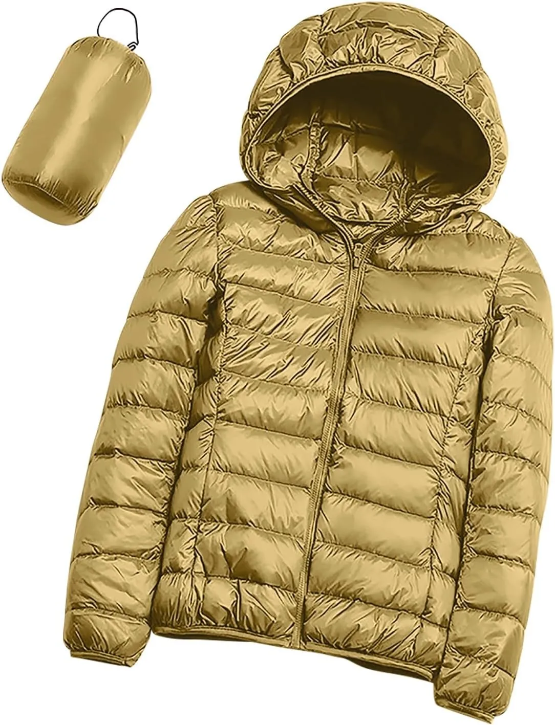 Packable Puffer Jacket Women Lightweight Down Jacket Zip up Quilted Jacket Thermal Winter Coat Hiking Insulated Jacket