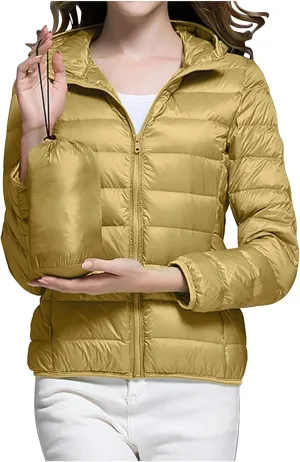 Packable Puffer Jacket Women Lightweight Down Jacket Zip up Quilted Jacket Thermal Winter Coat Hiking Insulated Jacket