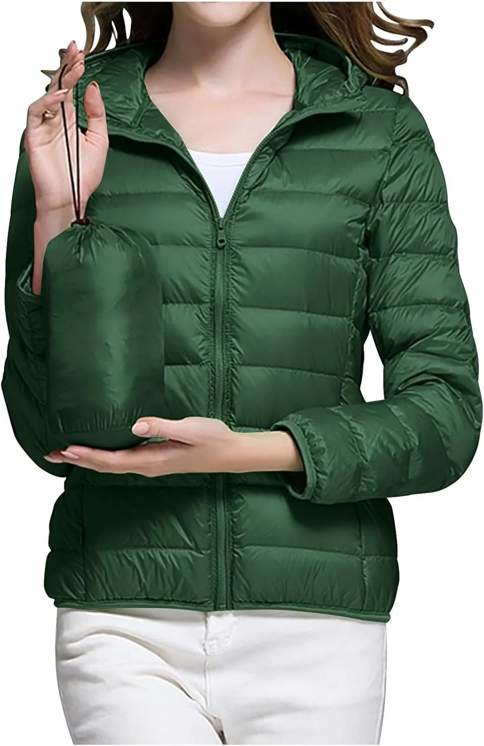 Packable Puffer Jacket Women Lightweight Down Jacket Zip up Quilted Jacket Thermal Winter Coat Hiking Insulated Jacket