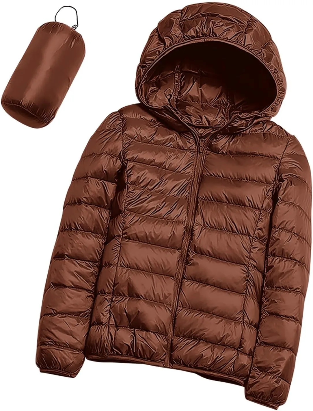 Packable Puffer Jacket Women Lightweight Down Jacket Zip up Quilted Jacket Thermal Winter Coat Hiking Insulated Jacket