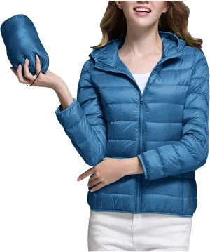 Packable Puffer Jacket Women Lightweight Down Jacket Zip up Quilted Jacket Thermal Winter Coat Hiking Insulated Jacket