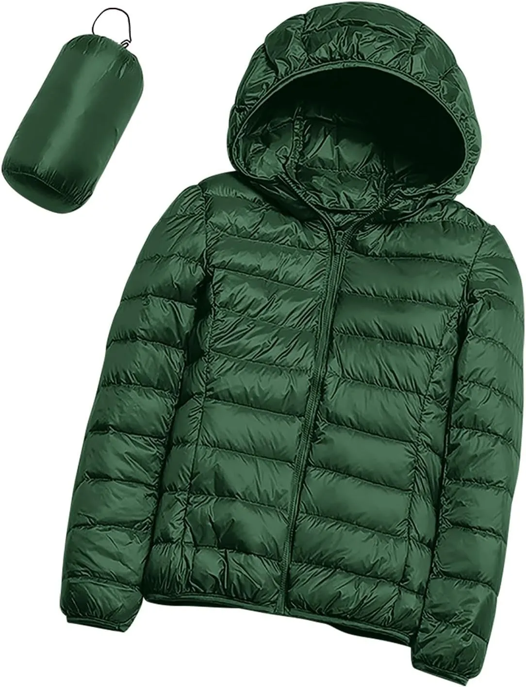 Packable Puffer Jacket Women Lightweight Down Jacket Zip up Quilted Jacket Thermal Winter Coat Hiking Insulated Jacket