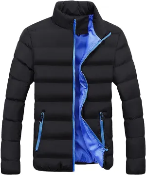 Parka Jacket Men Waterproof Lightweight Thermal Thicken Padded Jacket Packable Soft Travel Down Jacket with Pockets