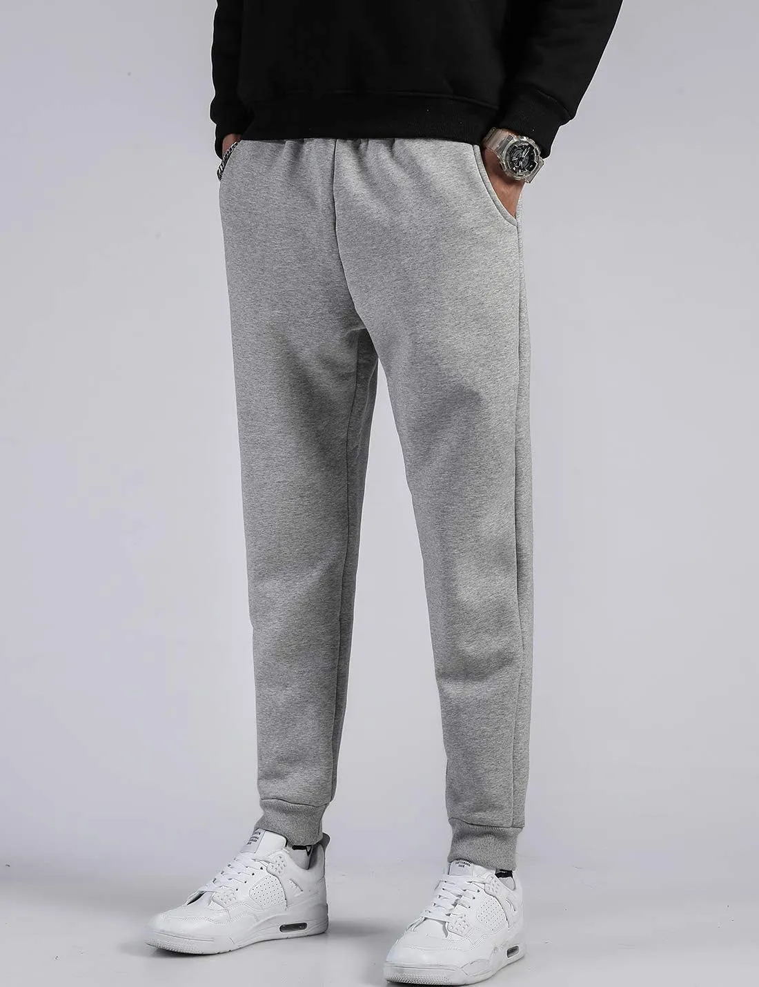 PEHMEA Men's Winter Fleece Pants Sherpa Lined Sweatpants Active Running Jogger Pant