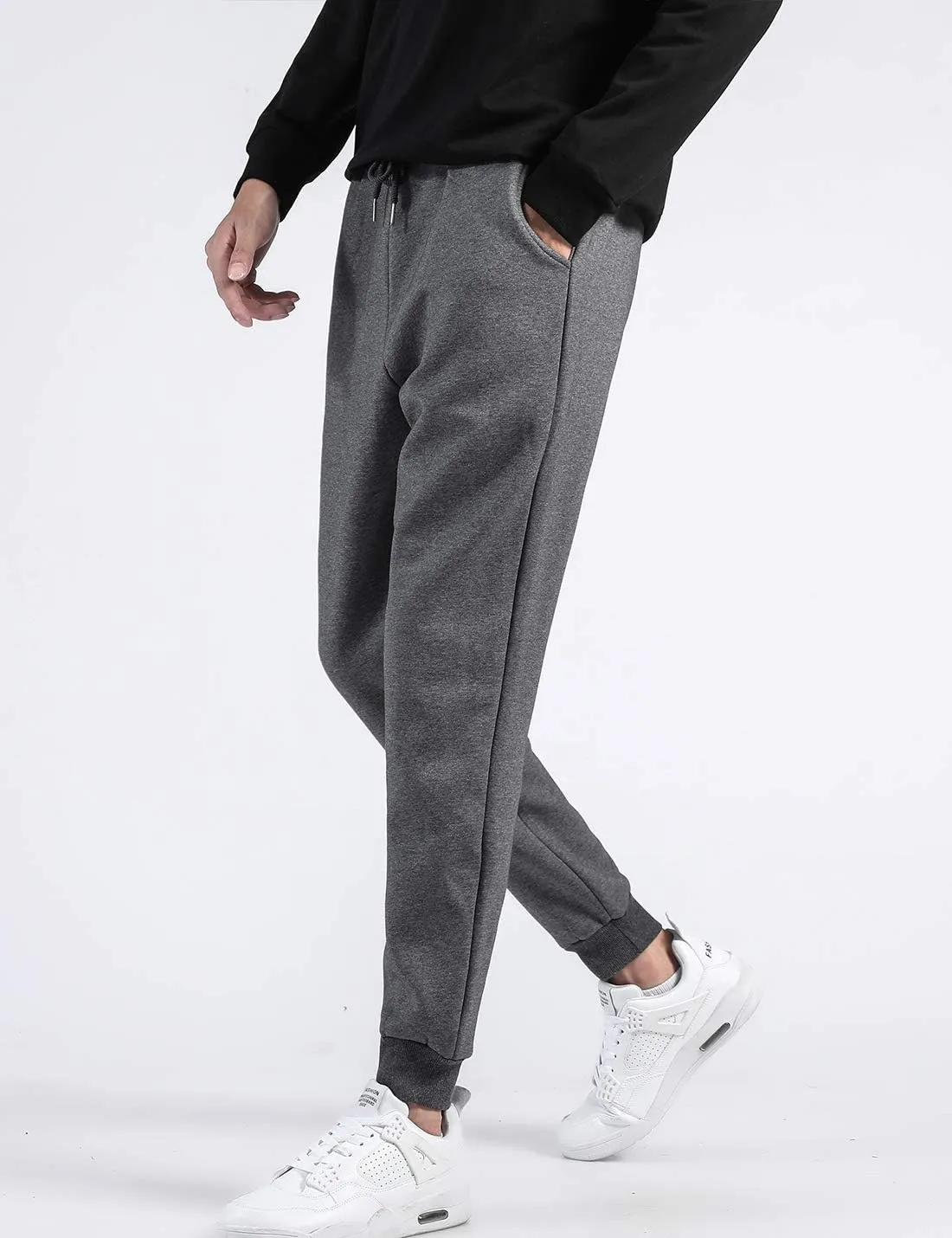 PEHMEA Men's Winter Fleece Pants Sherpa Lined Sweatpants Active Running Jogger Pant