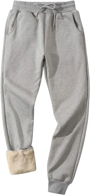 PEHMEA Men's Winter Fleece Pants Sherpa Lined Sweatpants Active Running Jogger Pant