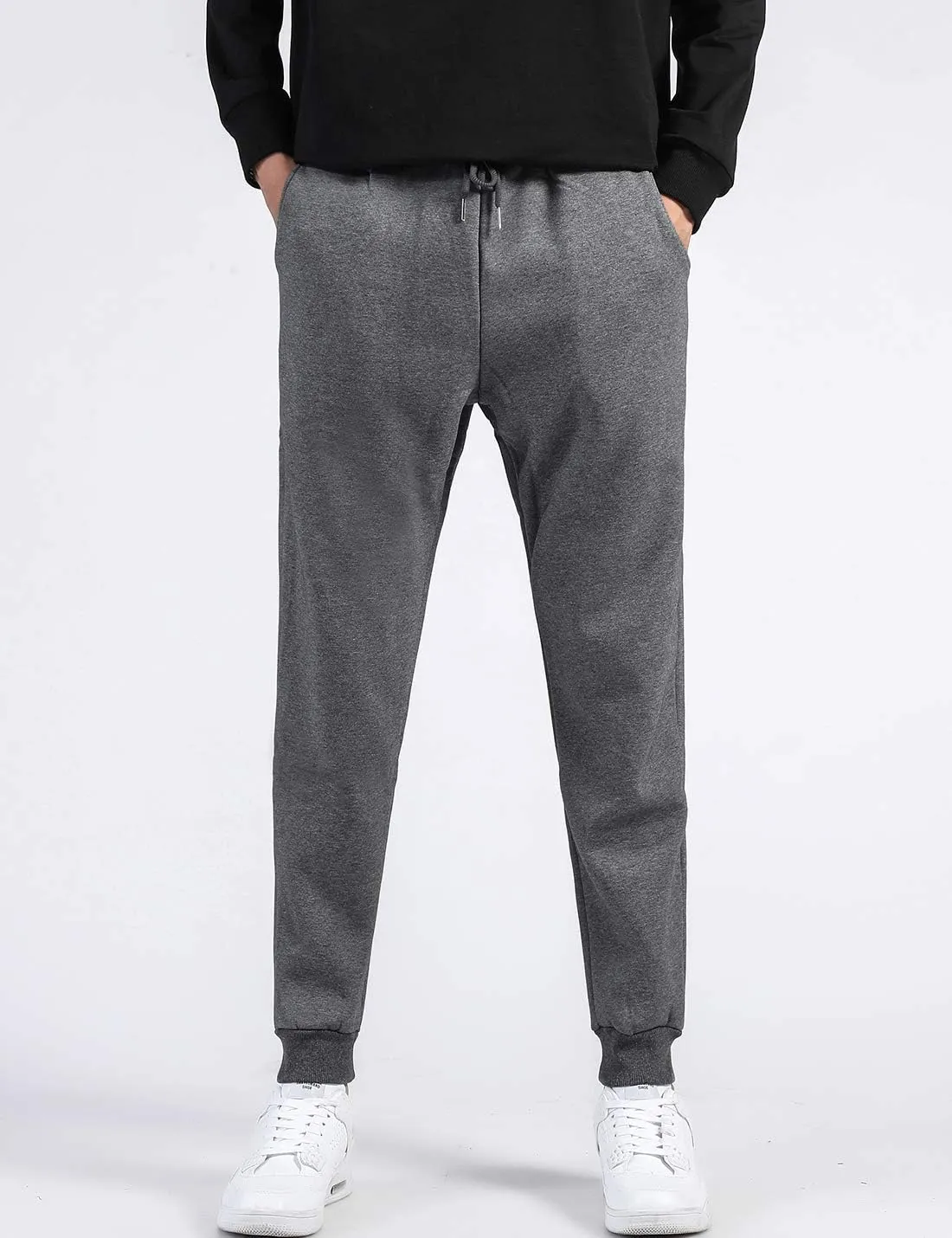 PEHMEA Men's Winter Fleece Pants Sherpa Lined Sweatpants Active Running Jogger Pant
