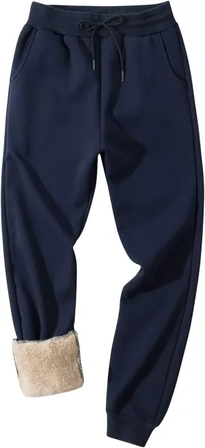PEHMEA Men's Winter Fleece Pants Sherpa Lined Sweatpants Active Running Jogger Pant