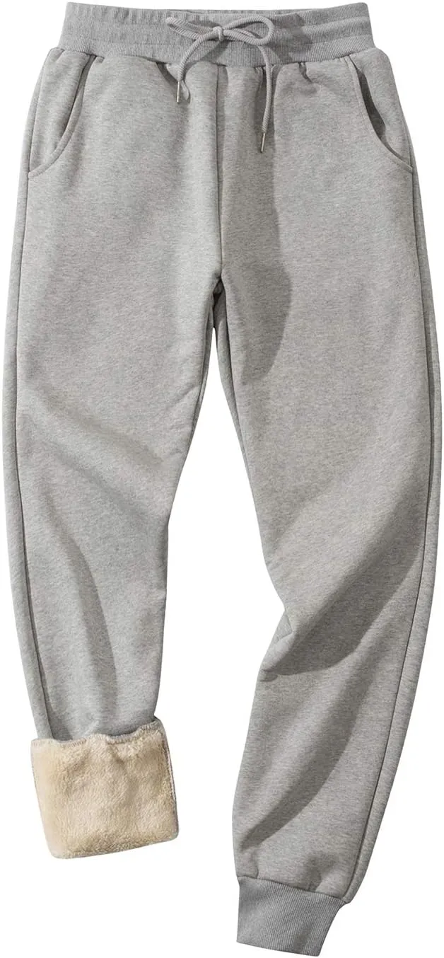 PEHMEA Men's Winter Fleece Pants Sherpa Lined Sweatpants Active Running Jogger Pant