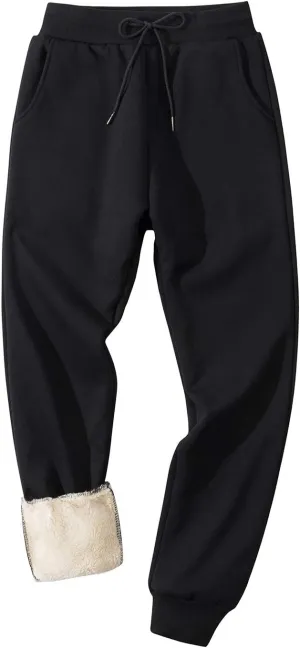 PEHMEA Men's Winter Fleece Pants Sherpa Lined Sweatpants Active Running Jogger Pant